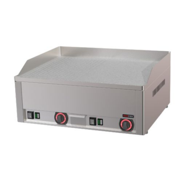  Πλατώ ηλεκτρικό διπλό 1/2 λείο 1/2 ραβδωτό χρωμίου  FTHRC 60 Ε 